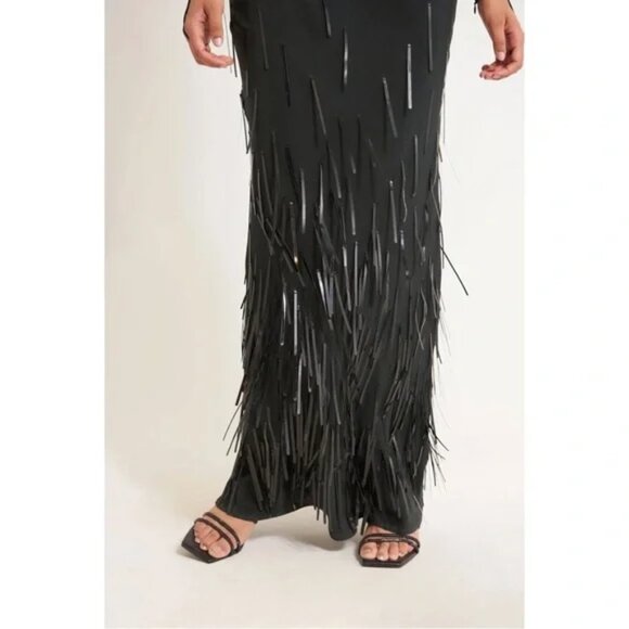 NWT Cult Gaia Anisa Silk Strapless Black Gown